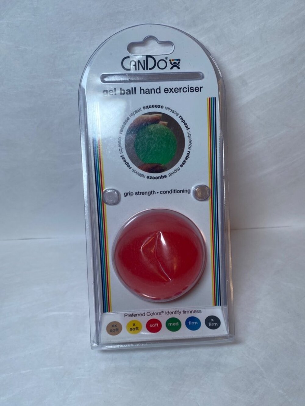 New CanDo Gel Ball Hand Exerciser Soft Red